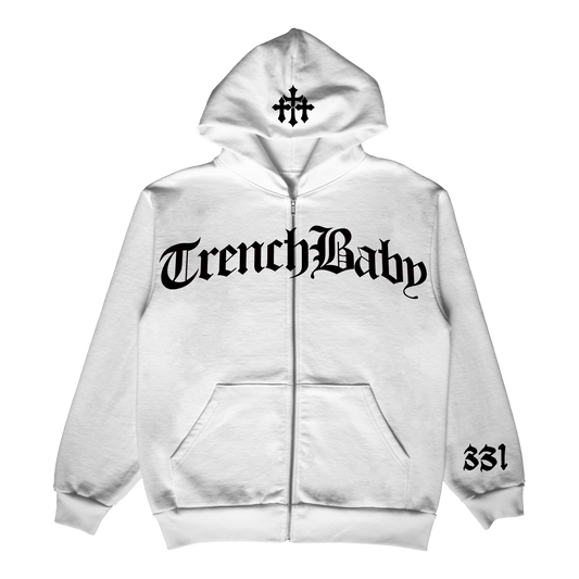 White Zip Up